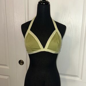 HONEY DEW GREEN UNLINED SWIMSUIT TRIANGLE TOP ADJUSTABLE HALTER
